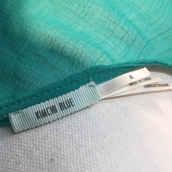 Kimchi Blue sheer turquoise blouse - Picture 8 of 8